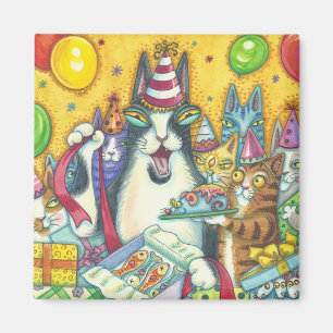 Hiss N' Fitz Cat BIRTHDAY MAGNET Square *Anpassen