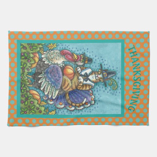 HISS N FITZ CAT, ERNTEDANK TÜRKEI KÜCHE TOWEL GESCHIRRTUCH (Horizontal)