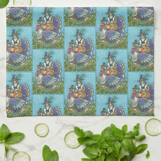 HISS N FITZ CAT, ERNTEDANK TÜRKEI KÜCHE TOWEL GESCHIRRTUCH (Gefaltet)