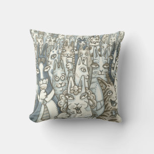 Hiss N' Fitz CAT PARTY Outdoor DROW PILLOW Kissen Für Draußen