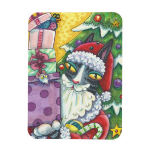Hiss N' Fitz CAT SANTA CHRISTMAS MAGNET