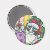 Hiss N' Fitz CAT SANTA CHRISTMAS MAGNET (Vorderseite/Rückseite)