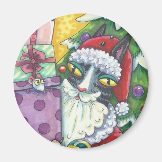 Hiss N' Fitz CAT SANTA CHRISTMAS MAGNET (Vorne)