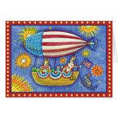 HISS N' FITZ CATS 4TH JULY ZEPPELIN Funny Card (Vorderseite (Horizontal))