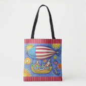 HISS N' FITZ CATS 4TH JULY ZEPPELIN Funny Tasche (Vorderseite)