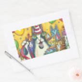 Hiss N' Fitz Cats BIRTHDAY STICKERS Rectangle (Umschlag)