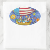 HISS N' FITZ CATS & MOUSE IM 4. JULI ZEPPELIN OVALER AUFKLEBER (Tasche)