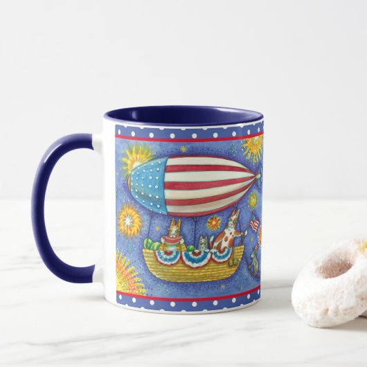 HISS N' FITZ CATS & MOUSE IM 4. JULI ZEPPELIN TASSE (Mit Donut)