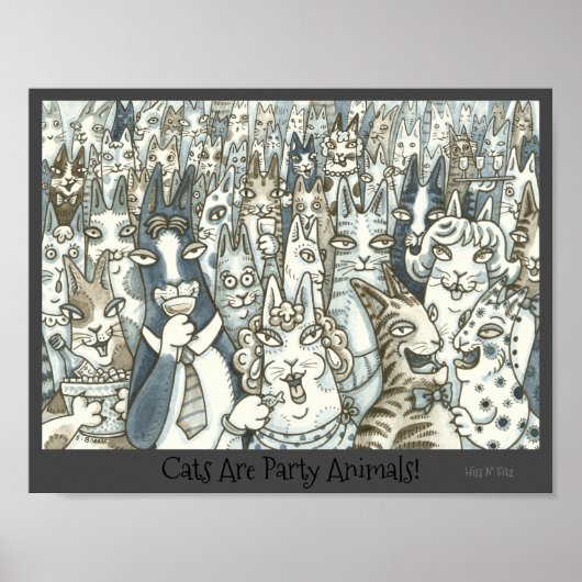 Hiss N' Fitz Cats PARTY TIERE POSTER (Vorne)