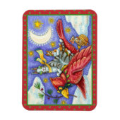 HISS N' FITZ FUNNY CATS, GIANT CHRISTMAS KARDINAL MAGNET (Vertikal)
