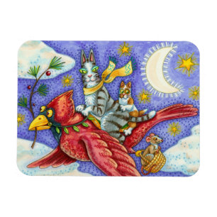 HISS N' FITZ FUNNY CATS, GIANT CHRISTMAS KARDINAL MAGNET