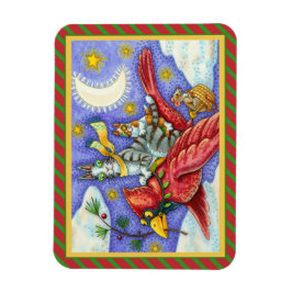 HISS N' FITZ FUNNY CATS, GIANT CHRISTMAS KARDINAL MAGNET