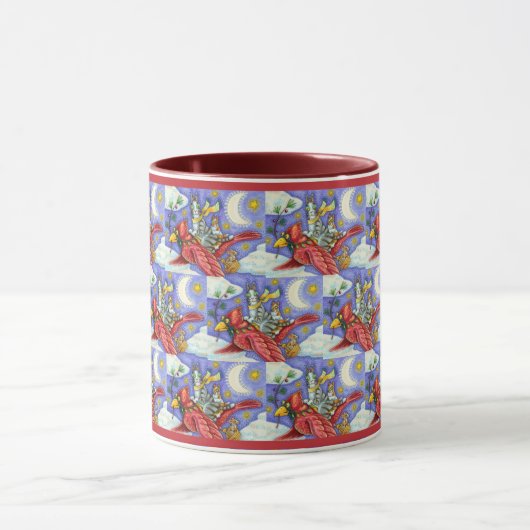HISS N' FITZ FUNNY CATS, GIANT CHRISTMAS KARDINAL TASSE (Zentrum)