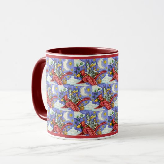 HISS N' FITZ FUNNY CATS, GIANT CHRISTMAS KARDINAL TASSE (Vorderseite Links)
