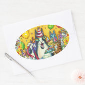 HISS N' FITZ KATZEN, KITTEN, MICH, FUNNY GEBURTSTA OVALER AUFKLEBER (Umschlag)