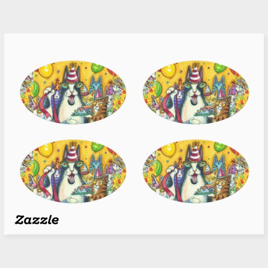 HISS N' FITZ KATZEN, KITTEN, MICH, FUNNY GEBURTSTA OVALER AUFKLEBER (Blatt)