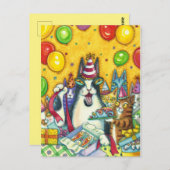 HISS N' FITZ KATZEN, KITTEN, MICH, FUNNY GEBURTSTA POSTKARTE (Vorne/Hinten)