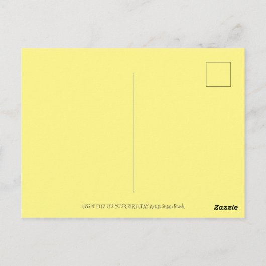 HISS N' FITZ KATZEN, KITTEN, MICH, FUNNY GEBURTSTA POSTKARTE (Rückseite)