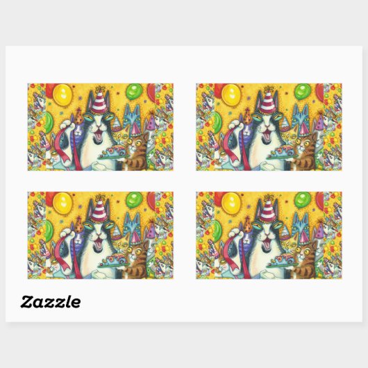 HISS N' FITZ KATZEN, KITTEN, MICH, FUNNY GEBURTSTA RECHTECKIGER AUFKLEBER (Blatt)