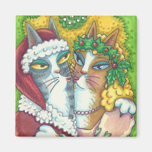 HISS N' FITZ KÜSSENDE KATZEN, SANTA CLAUS MAGNET