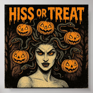 Hiss oder Leckerei Halloween Poster
