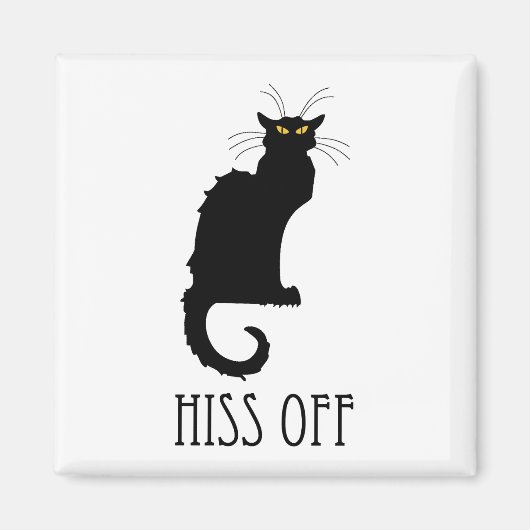 Hiss Off Cat Funny Magnet (Vorne)