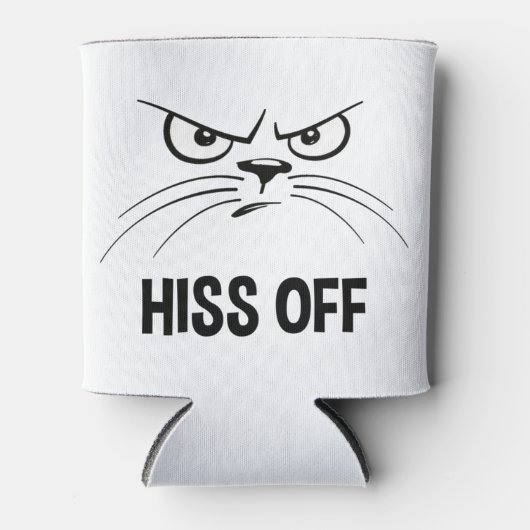 Hiss Off Funny Angry Cat Dosenkühler (Vorderseite)