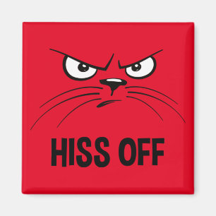 Hiss Off Funny Wonny Cat Magnet