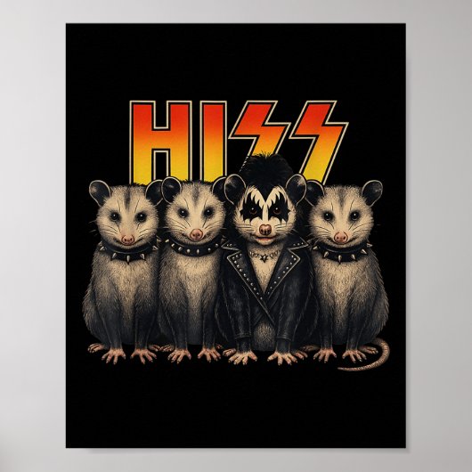 Hiss Possum Rock Band Costume Halloween-Party Wear Poster (Vorne)