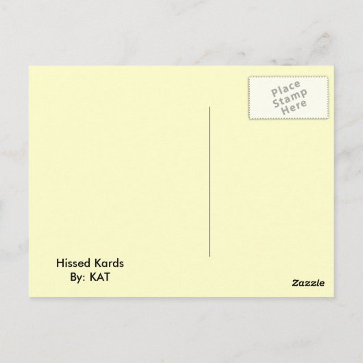 Hissed Postkarte (Rückseite)