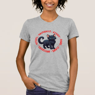 Hisses and Kisses, Schwarze Katze T-Shirt