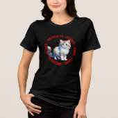 Hisses and Kisses, Scottish Rex cat Tri-Blend Shirt (Vorderseite)