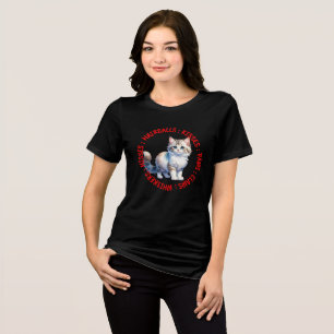 Hisses and Kisses, Scottish Rex cat Tri-Blend Shirt