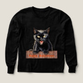 Hissing Black Cat Happy Halloween (Design Vorderseite)