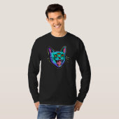 Hissing Cat Black Witch Cat T-Shirt (Vorne ganz)