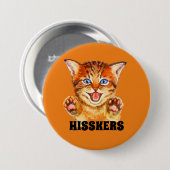Hissing Cat Hisskers the Cat Button (Vorne & Hinten)