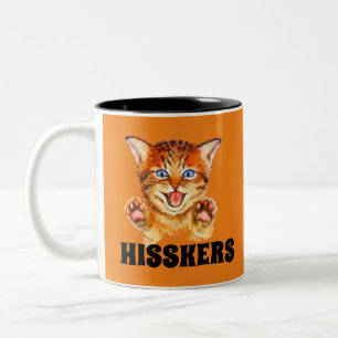 Hissing Cat Hisskers the Cat Zweifarbige Tasse
