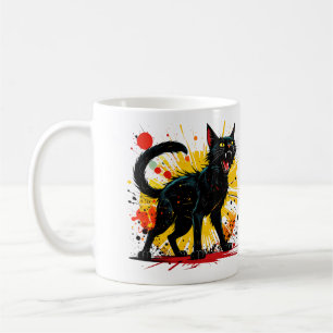 Hissing Defensive Black Cat Kaffeetasse