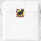 Hissing Defensive Black Cat Quadratischer Aufkleber (Tasche)