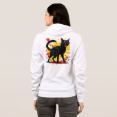 Hissing Defensive Black Cat Women's Hoodie (Schwarz voll)