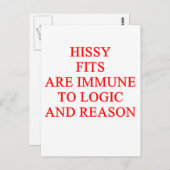 hissy fit postkarte (Vorne/Hinten)