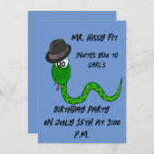 Hissy Fit Snake Birthday Einladung (Vorne/Hinten)