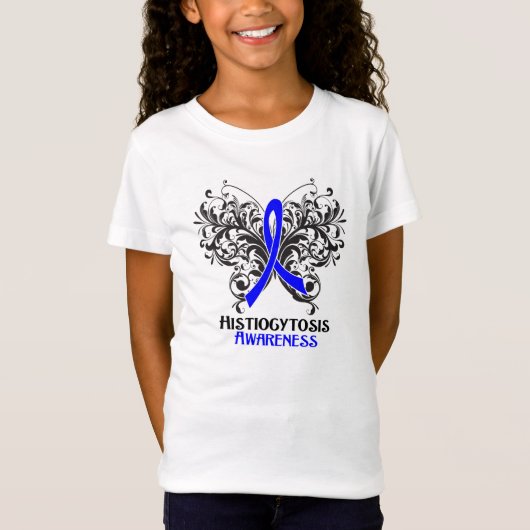 Histiocytosis-Bewusstseins-Schmetterling T-Shirt (Vorderseite)