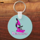 Histologin gibt Mikroskopdesign Schlüsselanhänger (Vorderseite)