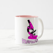 Histologin gibt Mikroskopdesign Zweifarbige Tasse (VorderseiteRechts)