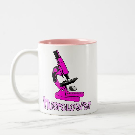 Histologin gibt Mikroskopdesign Zweifarbige Tasse (Links)