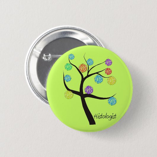 Histologist-Baum-Entwurfs-mikroskopisches Button (Vorne & Hinten)