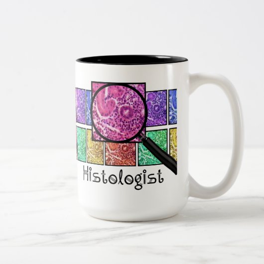 Histologist-Geschenke vergrößerter Zellen-Entwurf Zweifarbige Tasse (Rechts)