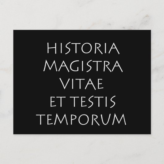 Historia magistra vitae et testis temporum postkarte (Vorderseite)