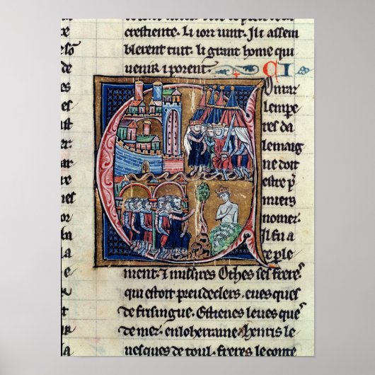Historiated initial 'C' depicting Conrad III Poster (Vorne)